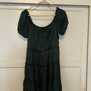 Trixxi Black Tiered Ruffled Midi Sundress